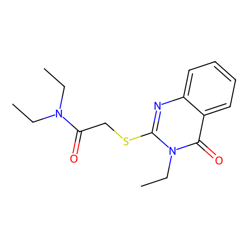 N,N-diethyl-2-(3-ethyl-4-oxoquinazolin-2-yl)sulfanylacetamide structure