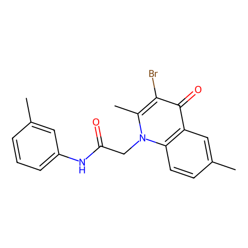 2-(3-bromo-2,6-dimethyl-4-oxoquinolin-1(4H)-yl)-N-(3-methylphenyl)acetamide structure