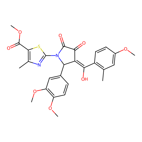 methyl 2-(2-(3,4-dimethoxyphenyl)-4-hydroxy-3-(4-methoxy-2-methylbenzoyl)-5-oxo-2,5-dihydro-1H-pyrrol-1-yl)-4-methylthiazole-5-carboxylate structure