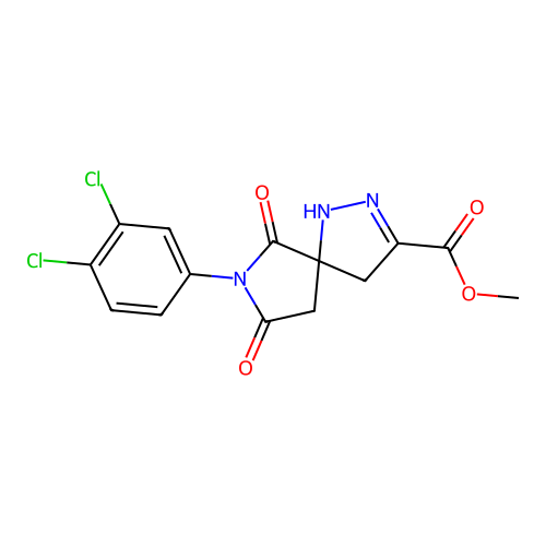 methyl 7-(3,4-dichlorophenyl)-6,8-dioxo-1,2,7-triazaspiro[4.4]non-2-ene-3-carboxylate structure