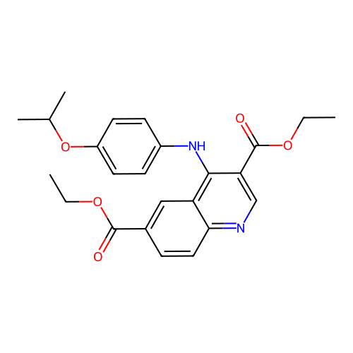 Diethyl 4-((4-isopropoxyphenyl)amino)quinoline-3,6-dicarboxylate structure