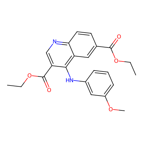 Diethyl 4-((3-methoxyphenyl)amino)quinoline-3,6-dicarboxylate structure