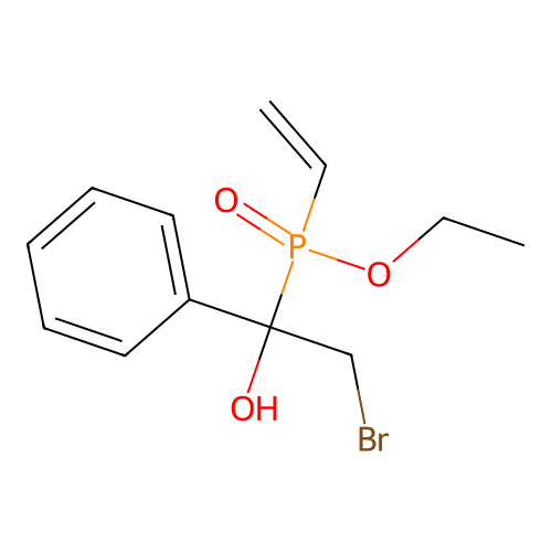 Ethyl (2-bromo-1-hydroxy-1-phenylethyl)ethenylphosphinate structure