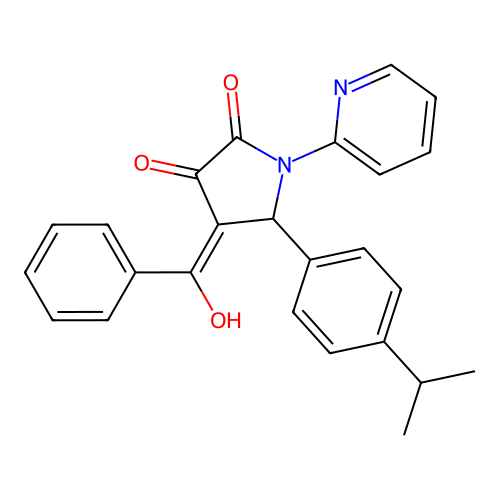 3-hydroxy-4-(phenylcarbonyl)-5-[4-(propan-2-yl)phenyl]-1-(pyridin-2-yl)-1,5-dihydro-2H-pyrrol-2-one structure