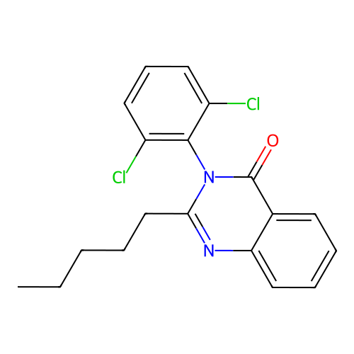 3-(2,6-dichlorophenyl)-2-pentylquinazolin-4(3H)-one structure
