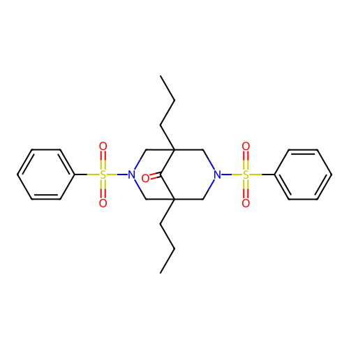 3,7-Bis(benzenesulfonyl)-1,5-dipropyl-3,7-diazabicyclo[3.3.1]nonan-9-one structure