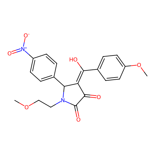 3-hydroxy-4-(4-methoxybenzoyl)-1-(2-methoxyethyl)-5-(4-nitrophenyl)-1H-pyrrol-2(5H)-one structure