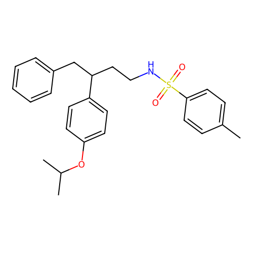 N-(3-(4-isopropoxyphenyl)-4-phenylbutyl)-4-methylbenzenesulfonamide structure