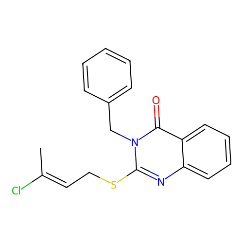 3-benzyl-2-{[(2E)-3-chlorobut-2-en-1-yl]sulfanyl}quinazolin-4(3H)-one structure