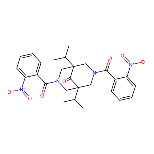 1,5-Diisopropyl-3,7-bis-(2-nitro-benzoyl)-3,7-diaza-bicyclo[3.3.1]nonan-9-one structure