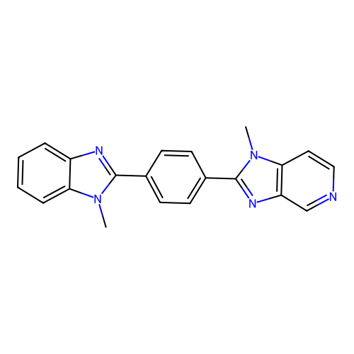 1-methyl-2-[4-(1-methylbenzimidazol-2-yl)phenyl]imidazo[4,5-c]pyridine structure