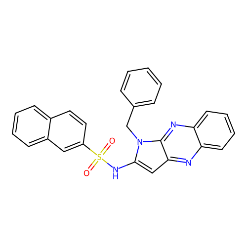 N-(1-benzyl-1H-pyrrolo[2,3-b]quinoxalin-2-yl)naphthalene-2-sulfonamide structure