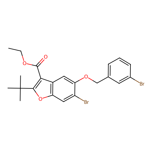 Ethyl 6-bromo-5-[(3-bromobenzyl)oxy]-2-tert-butyl-1-benzofuran-3-carboxylate structure