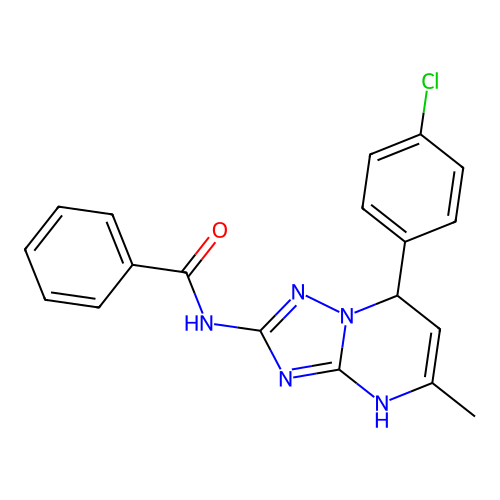 N-[7-(4-chlorophenyl)-5-methyl-3,7-dihydro[1,2,4]triazolo[1,5-a]pyrimidin-2-yl]benzamide structure