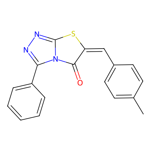 (E)-6-(4-methylbenzylidene)-3-phenylthiazolo[2,3-c][1,2,4]triazol-5(6H)-one structure