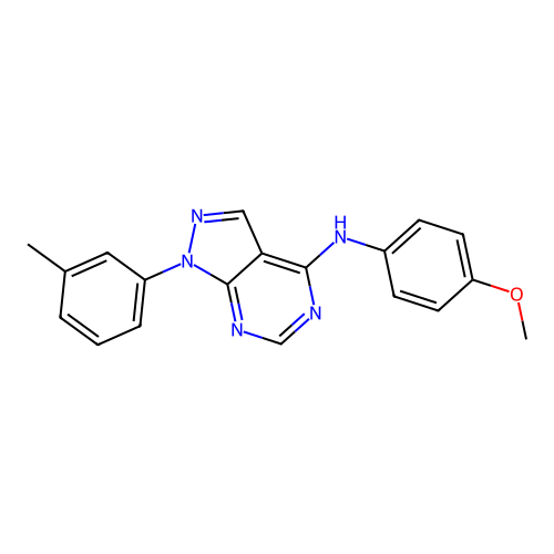 N-(4-methoxyphenyl)-1-(3-methylphenyl)-1H-pyrazolo[3,4-d]pyrimidin-4-amine structure