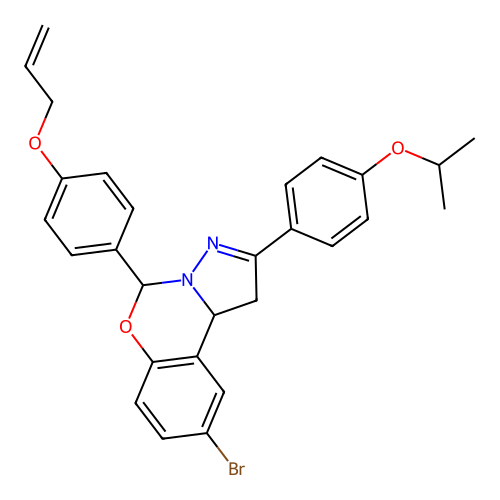 5-(4-(allyloxy)phenyl)-9-bromo-2-(4-isopropoxyphenyl)-5,10b-dihydro-1H-benzo[e]pyrazolo[1,5-c][1,3]oxazine structure