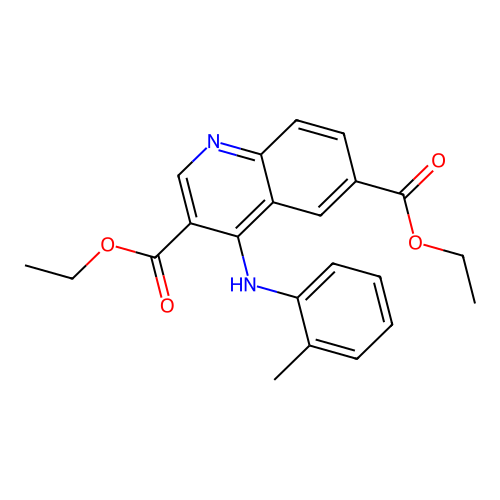 Diethyl 4-[(2-methylphenyl)amino]quinoline-3,6-dicarboxylate structure