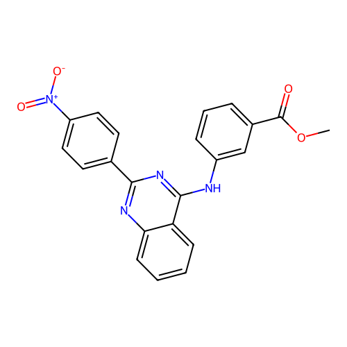 Methyl 3-{[2-(4-nitrophenyl)quinazolin-4-yl]amino}benzoate structure