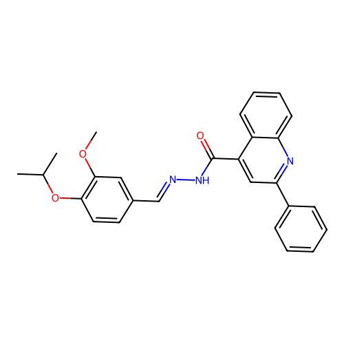 (E)-N'-(4-isopropoxy-3-methoxybenzylidene)-2-phenylquinoline-4-carbohydrazide structure