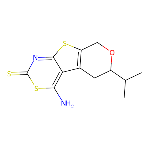 4-Imino-6-isopropyl-5,8-dihydro-4H,6H-7-oxa-3,9-dithia-1-aza-fluorene-2-thiol structure