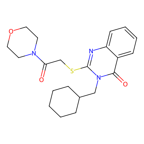 3-(cyclohexylmethyl)-2-((2-morpholino-2-oxoethyl)thio)quinazolin-4(3H)-one structure