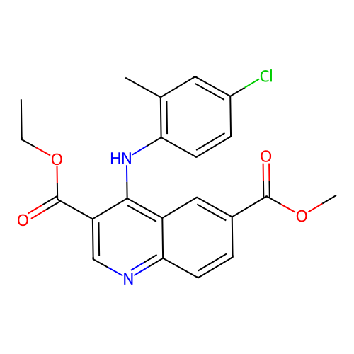 3-Ethyl 6-methyl 4-[(4-chloro-2-methylphenyl)amino]quinoline-3,6-dicarboxylate structure