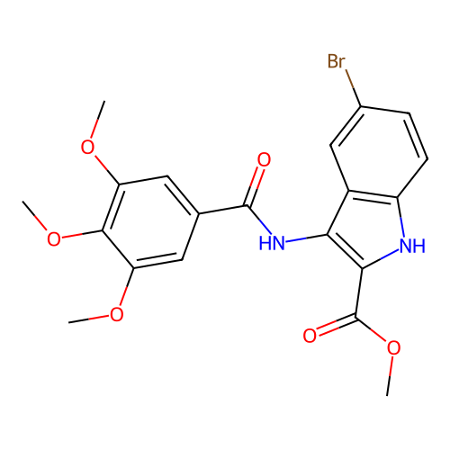 Methyl 5-bromo-3-[(3,4,5-trimethoxybenzoyl)amino]-1H-indole-2-carboxylate structure
