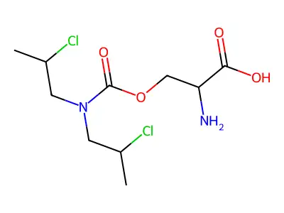 O-(Bis(2-chloropropyl)carbamoyl)serine structure