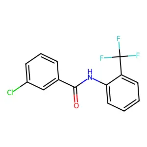 3-chloro-N-[2-(trifluoromethyl)phenyl]benzamide structure