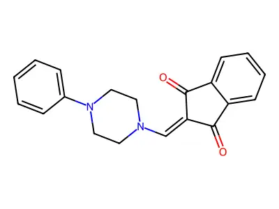 2-((4-Phenylpiperazinyl)methylene)indane-1,3-dione structure
