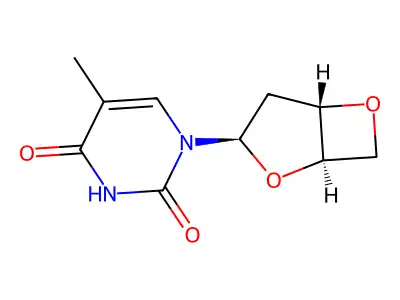 1-(2,6-Dioxabicyclo[3.2.0]heptan-3-yl)-5-methylpyrimidine-2,4-dione structure