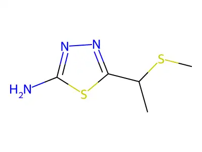 5-[1-(Methylthio)ethyl]-1,3,4-thiadiazol-2-amine structure
