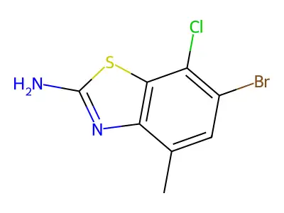 6-Bromo-7-chloro-4-methyl-1,3-benzothiazol-2-amine structure