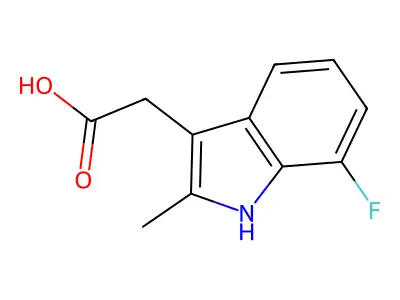 (7-fluoro-2-methyl-1H-indol-3-yl)acetic acid structure