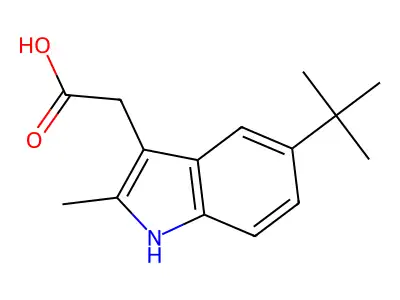 (5-tert-butyl-2-methyl-1H-indol-3-yl)acetic acid structure