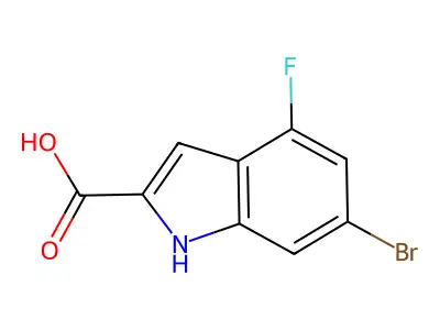 6-bromo-4-fluoro-1H-indole-2-carboxylic Acid structure