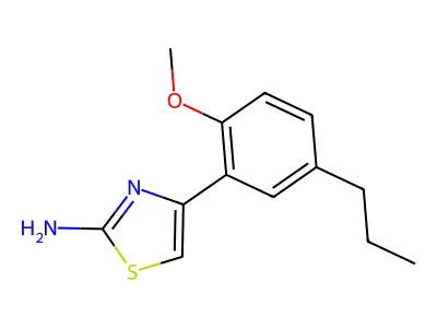 4-(2-Methoxy-5-propylphenyl)-1,3-thiazol-2-amine structure