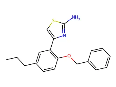 4-[2-(Benzyloxy)-5-propylphenyl]-1,3-thiazol-2-amine structure