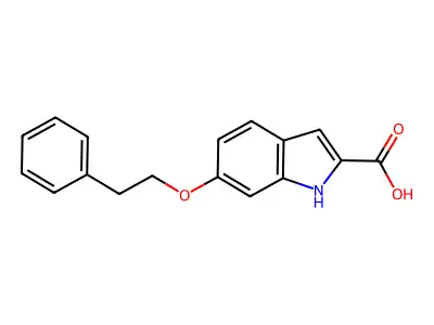 6-(2-phenylethoxy)-1H-indole-2-carboxylic acid structure