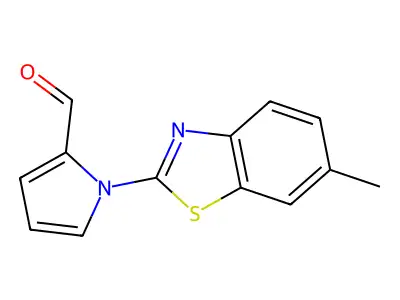 1-(6-methyl-1,3-benzothiazol-2-yl)-1H-pyrrole-2-carbaldehyde structure