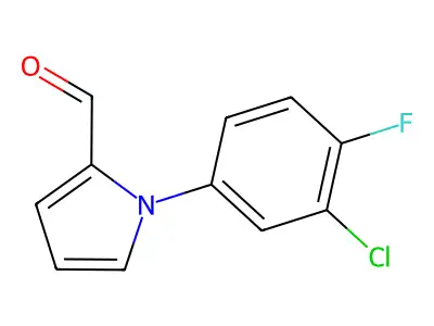 1-(3-chloro-4-fluorophenyl)-1H-pyrrole-2-carbaldehyde structure