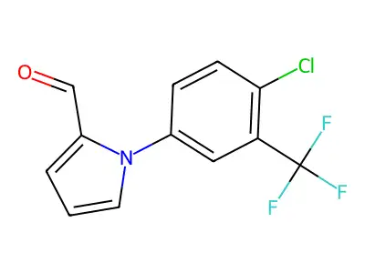 1-[4-chloro-3-(trifluoromethyl)phenyl]-1H-pyrrole-2-carbaldehyde structure