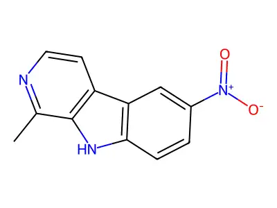 9H-Pyrido(3,4-b)indole, 1-methyl-6-nitro- structure