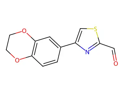 4-(2,3-Dihydro-1,4-benzodioxin-6-yl)-1,3-thiazole-2-carbaldehyde structure