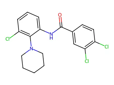 3,4-dichloro-N-(3-chloro-2-piperidinophenyl)benzenecarboxamide structure