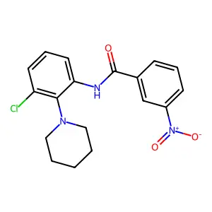 N-(3-chloro-2-piperidinophenyl)-3-nitrobenzenecarboxamide structure