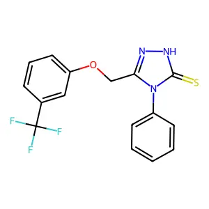 4-phenyl-5-{[3-(trifluoromethyl)phenoxy]methyl}-4H-1,2,4-triazole-3-thiol structure