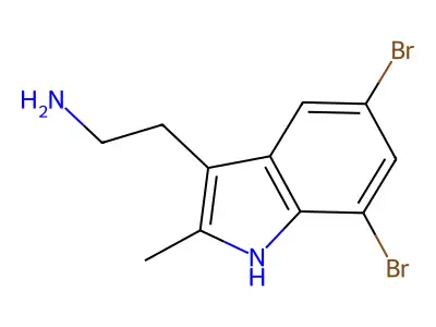 2-(5,7-dibromo-2-methyl-1H-indol-3-yl)ethanamine structure