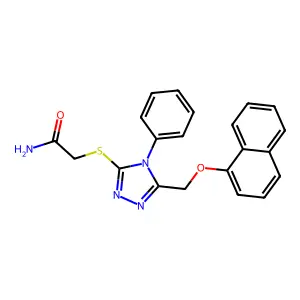 2-[[5-(Naphthalen-1-yloxymethyl)-4-phenyl-1,2,4-triazol-3-yl]sulfanyl]acetamide structure